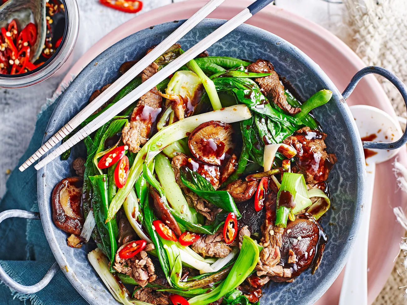 Beef stir-fry with hoisin sauce