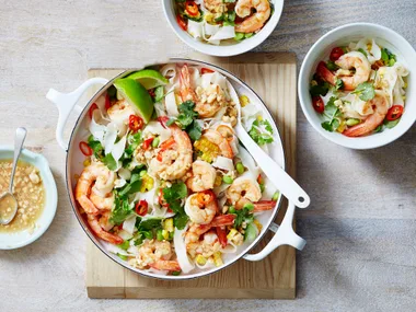 Thai prawn and noodle salad with cashew dressing