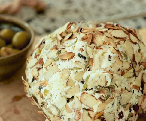 Making cheese balls for a platter