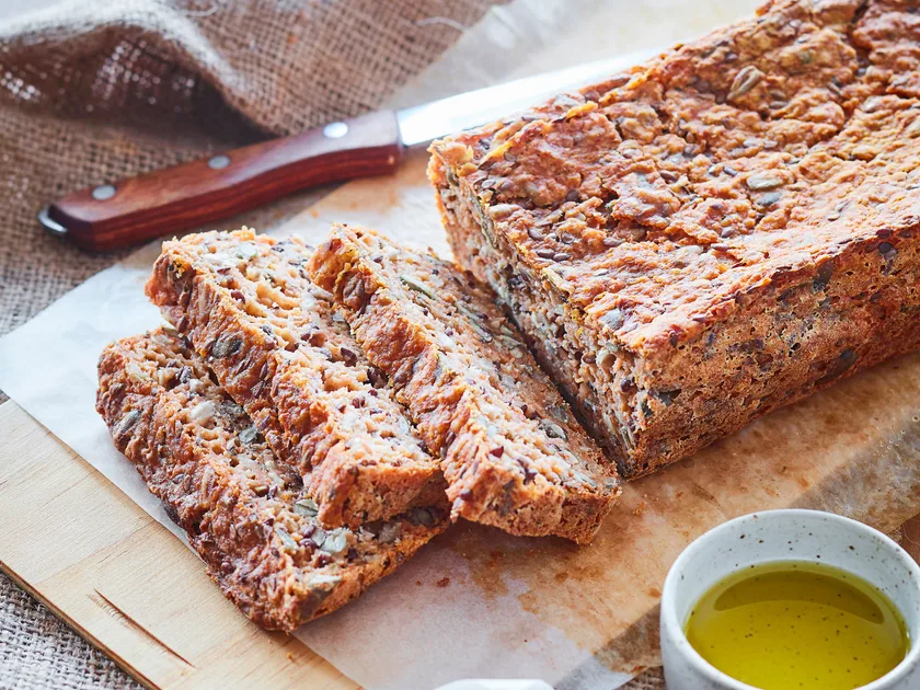 Wholesome carrot and seed bread