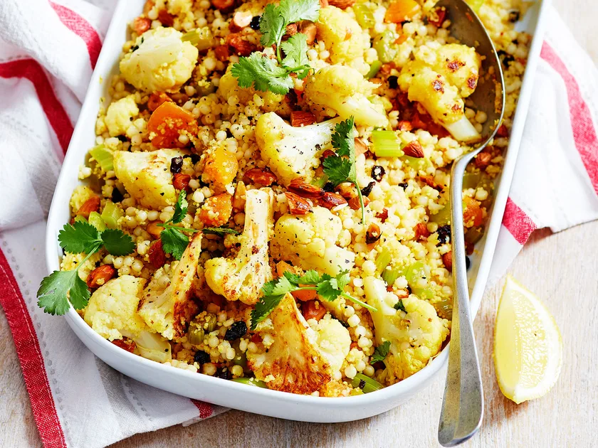 Middle Eastern warm salad with leftover vegetables