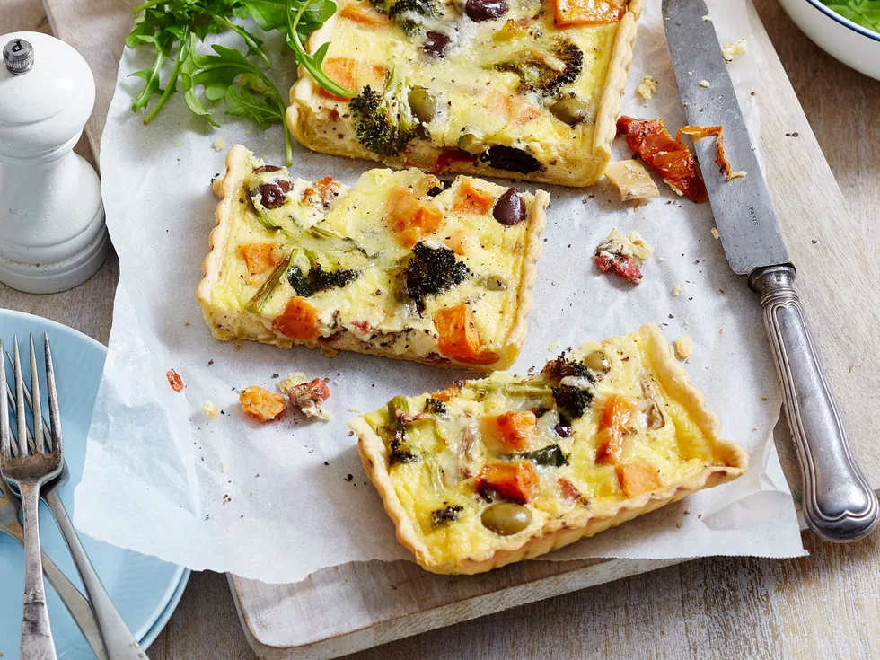 Leftover roast vegetable quiche
