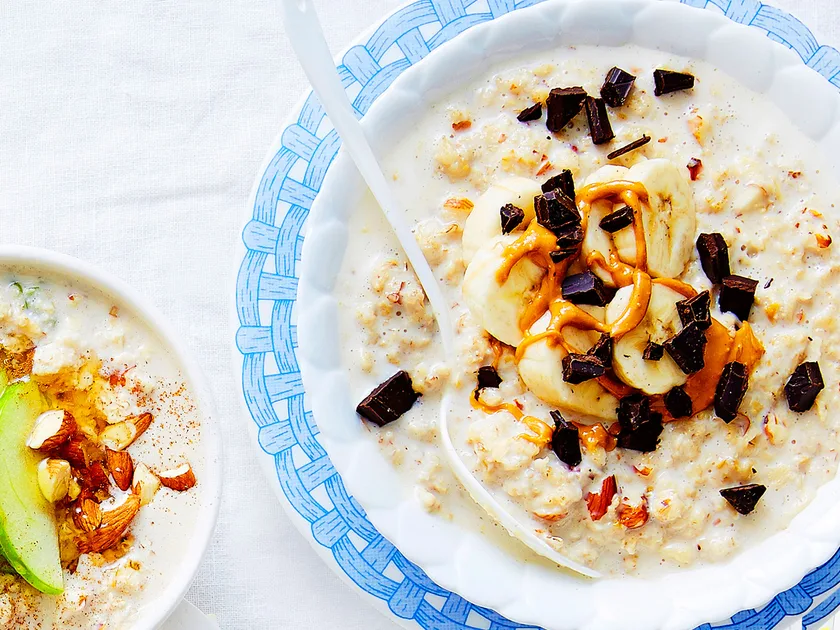 Peanut butter, chocolate and banana overnight oats