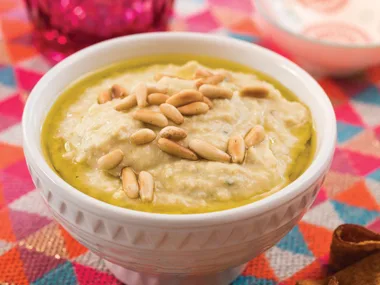 Pine nut and rosemary hummus