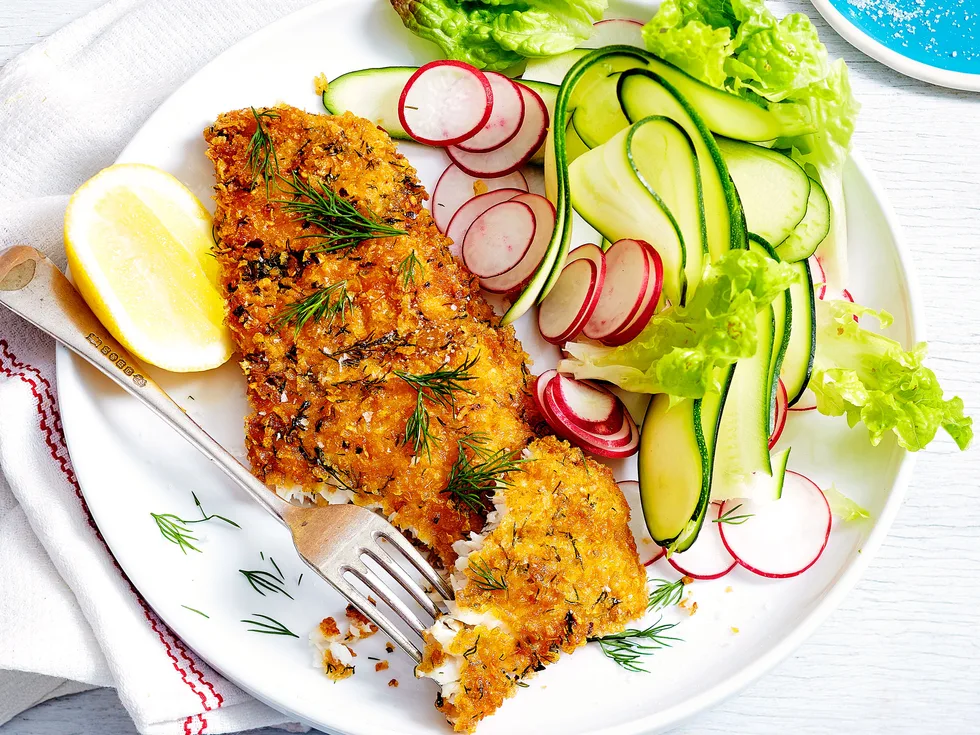 Lemon and chilli fish schnitzel