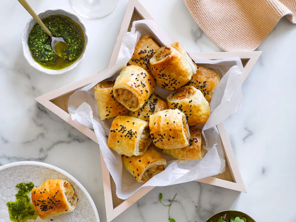 Spiced chicken and kumara rolls