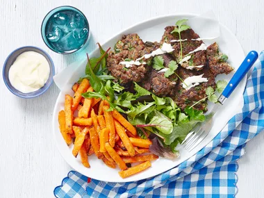 Green bean lamb fritters
