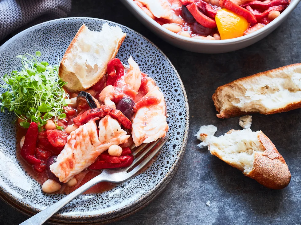 Smoky baked fish stew