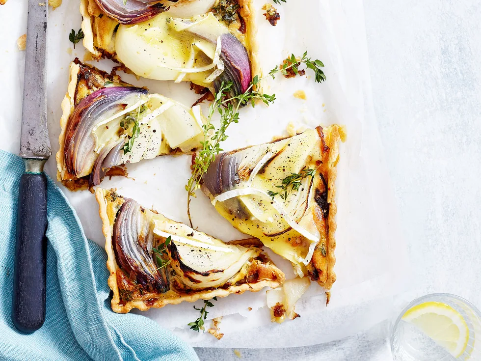 Onion and brie tart