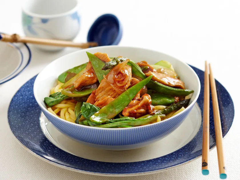 Easy teriyaki chicken stir-fry with noodles