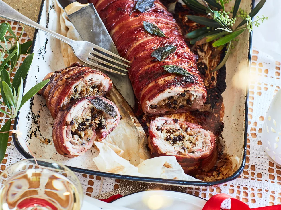 Festive stuffed chicken