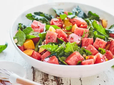 Watermelon and basil salad