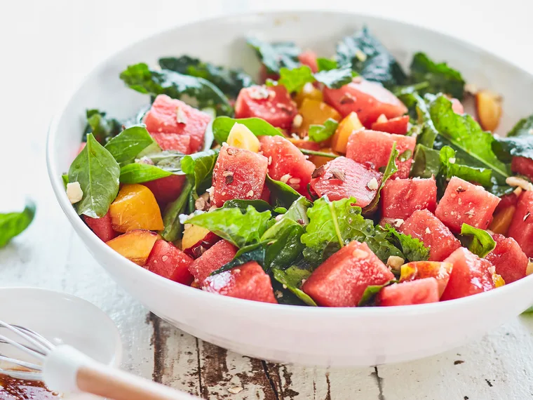 Watermelon and basil salad