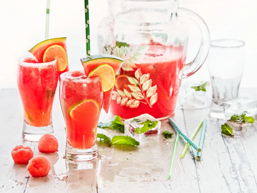 Watermelon and ginger ale cooler