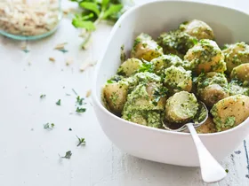 New potato salad with easy mint pesto dressing