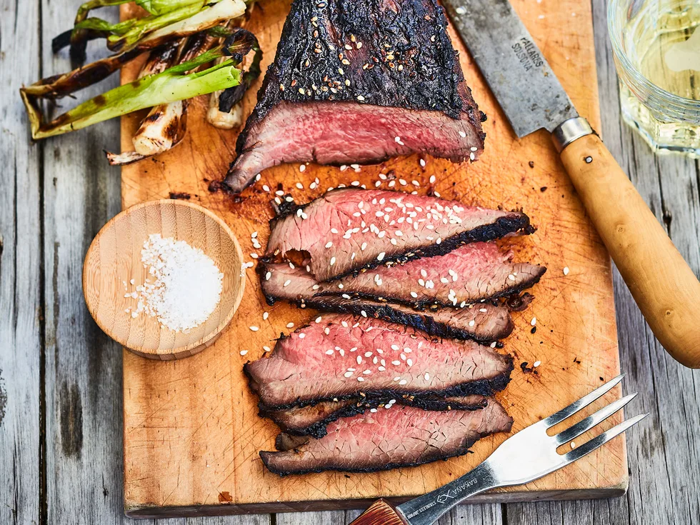 Korean beef and spring onions