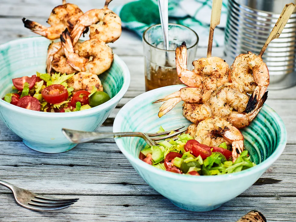 Prawns with Bloody Mary salad