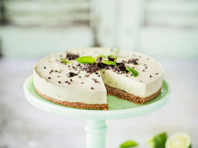 No-bake avocado, mint and lime cheesecake