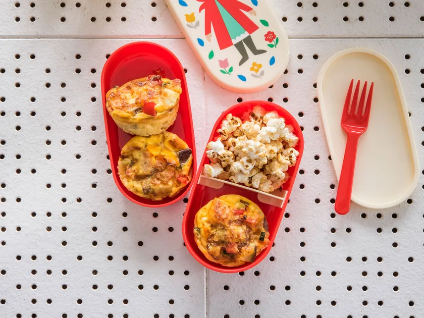 Mini muffin pan vegetable and cheese frittatas