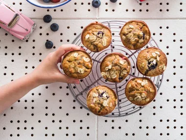 Apple and berry oat mini muffins