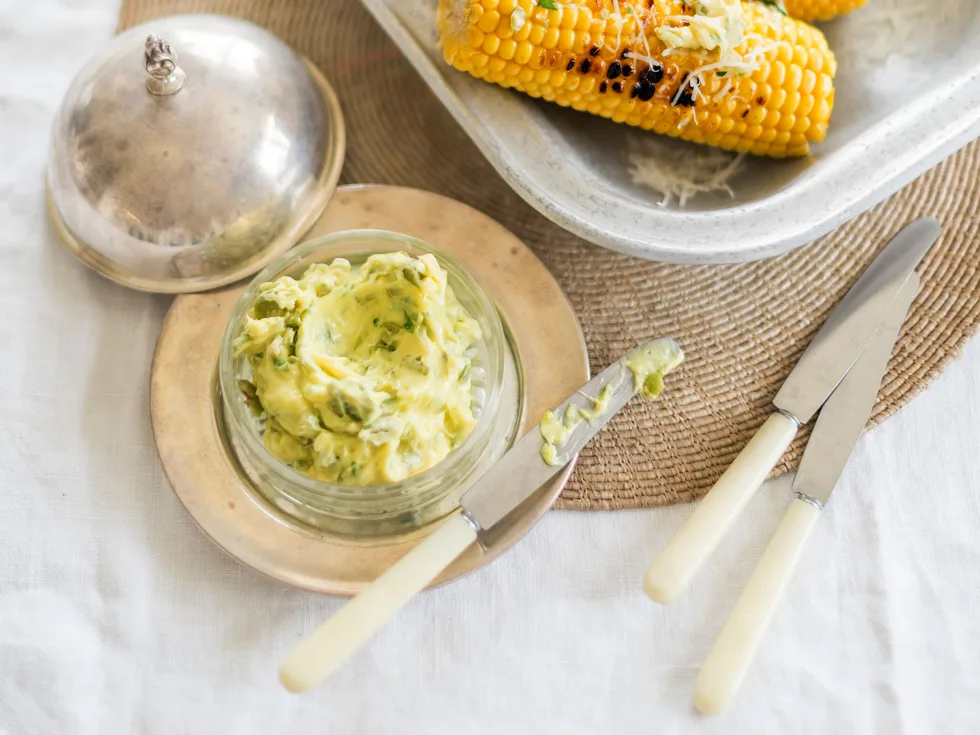 Olive, parmesan and garlic flavoured butter