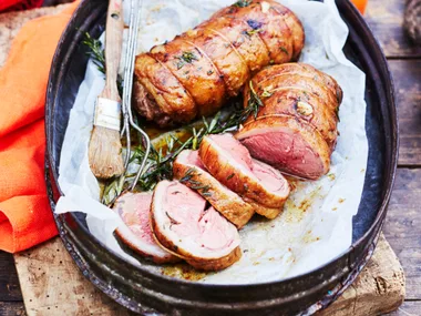 Easy garlic and rosemary smoked lamb loin