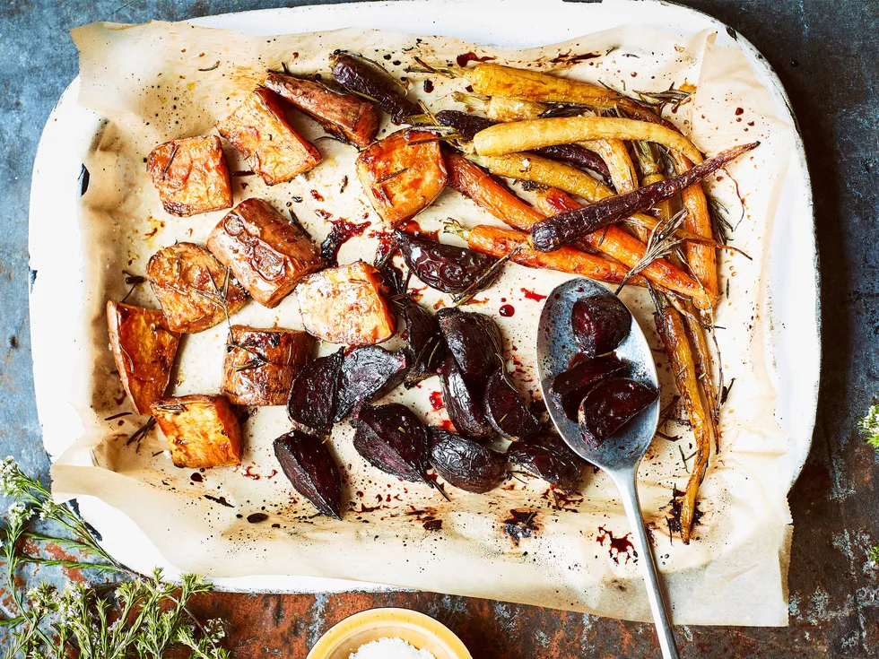 Honey-roasted root vegetables