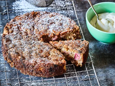 Heather’s rhubarb and ginger cake