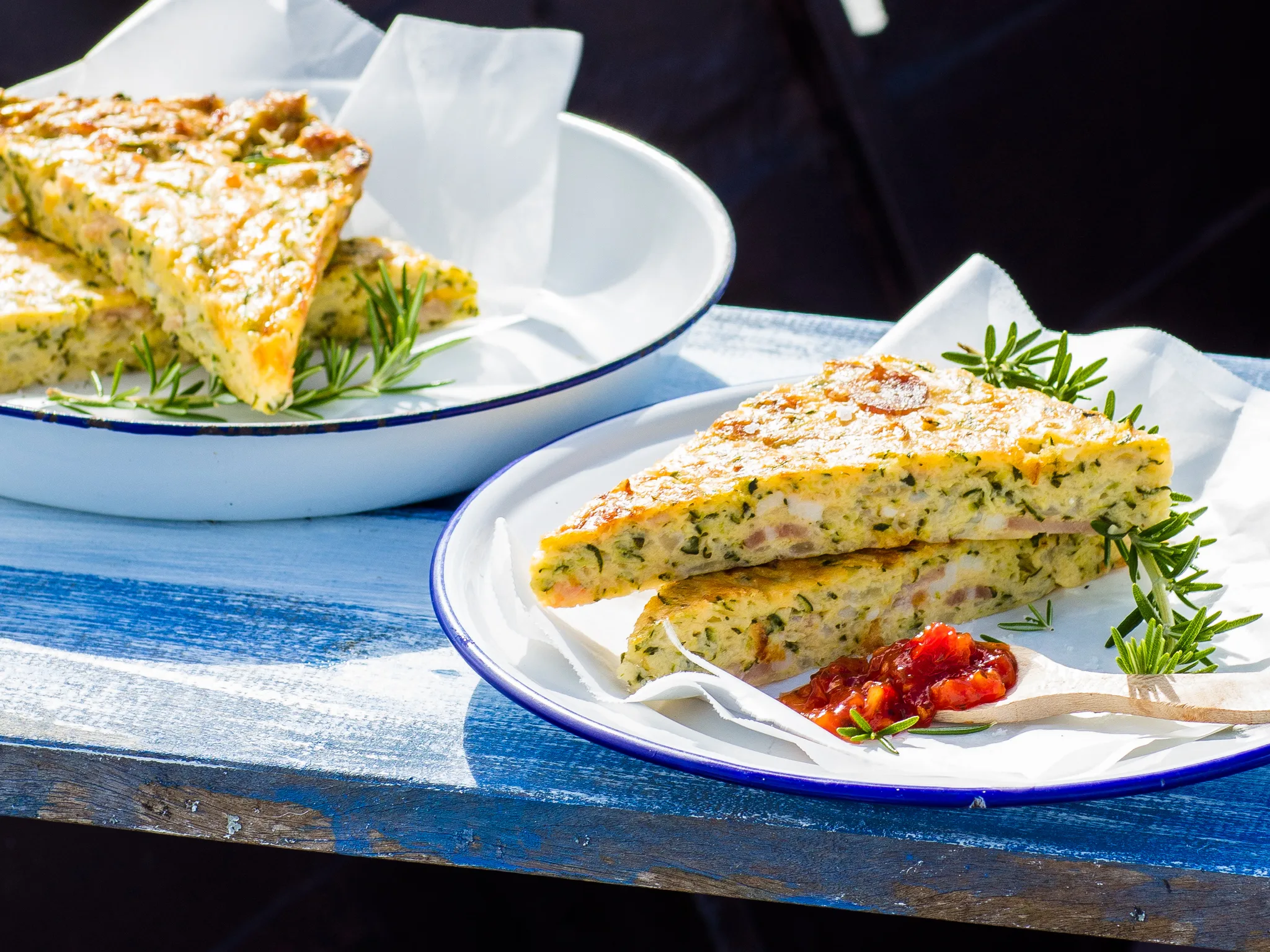Easy courgette slice with bacon and cheddar cheese