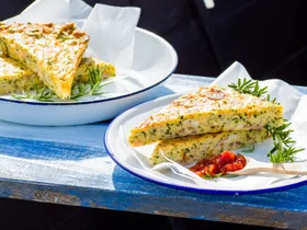 Easy courgette slice with bacon and cheddar cheese