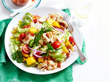 Calamari salad with bloody mary dressing
