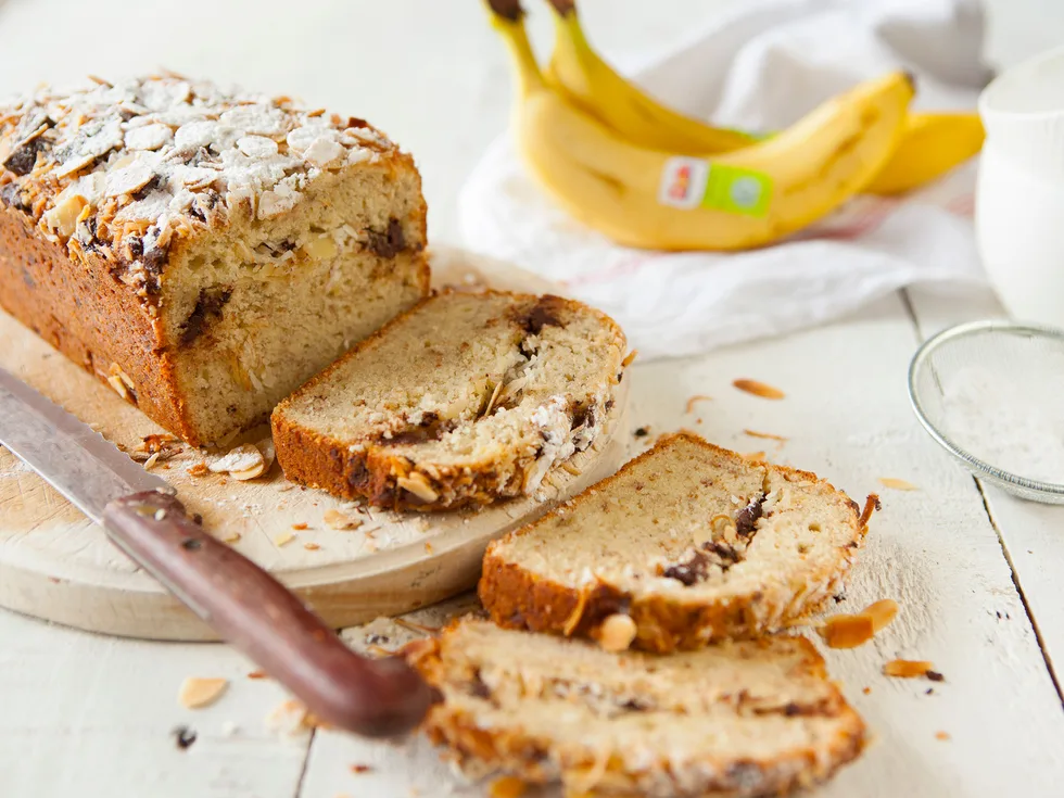 Banana, coconut and chocolate loaf