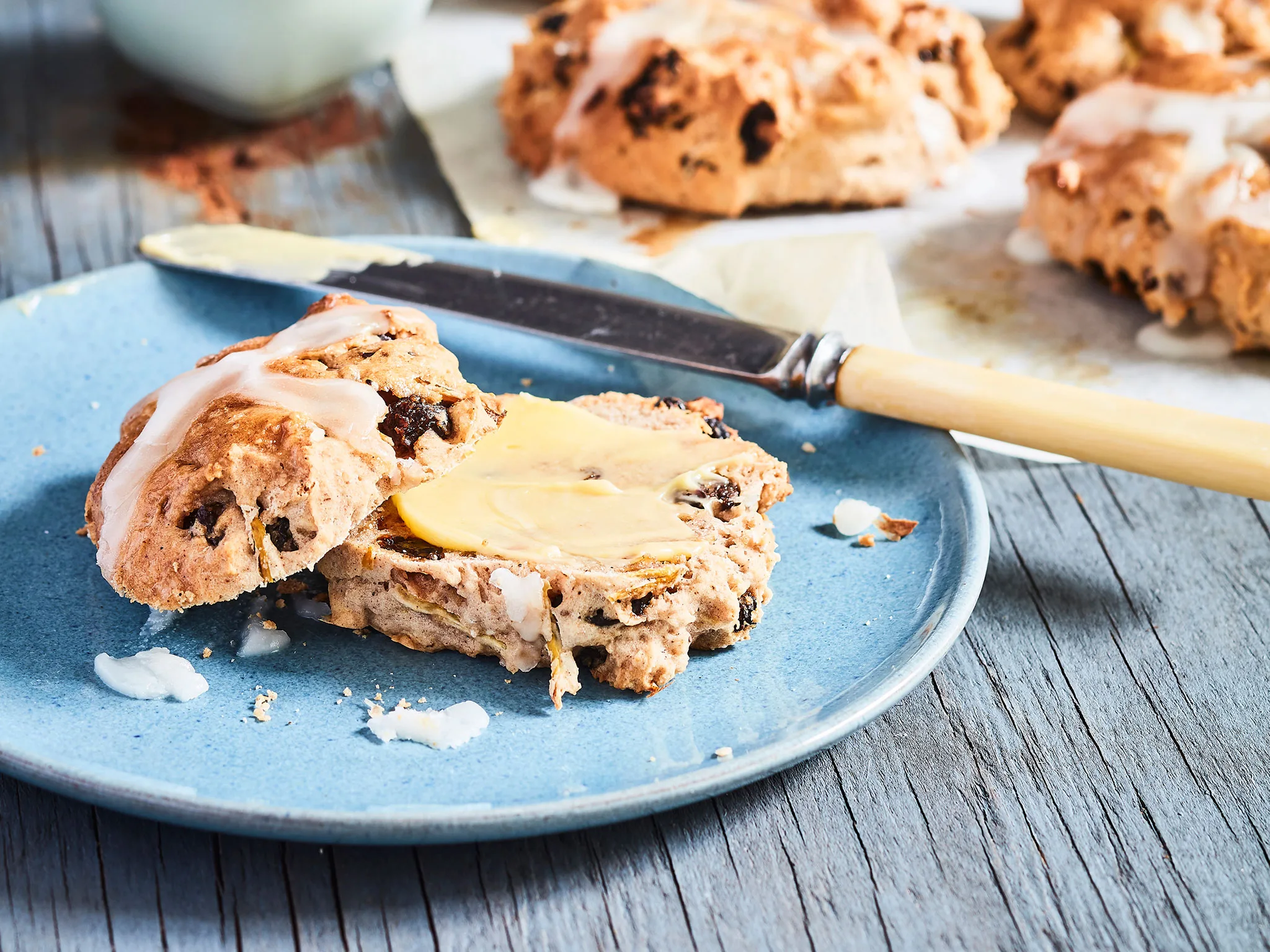 Gluten-free hot cross bun Easter scones