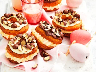 Malteser and salted caramel donuts
