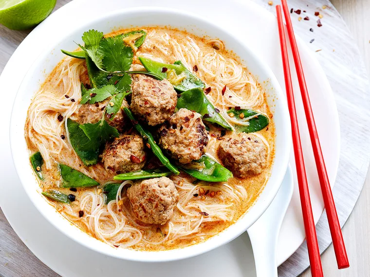 Pork meatball laksa