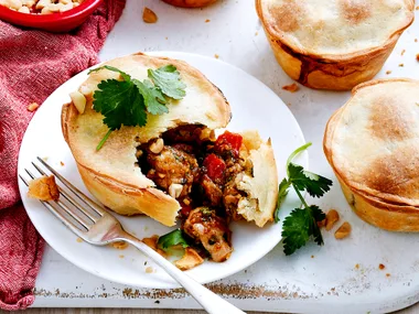 Chicken satay pies
