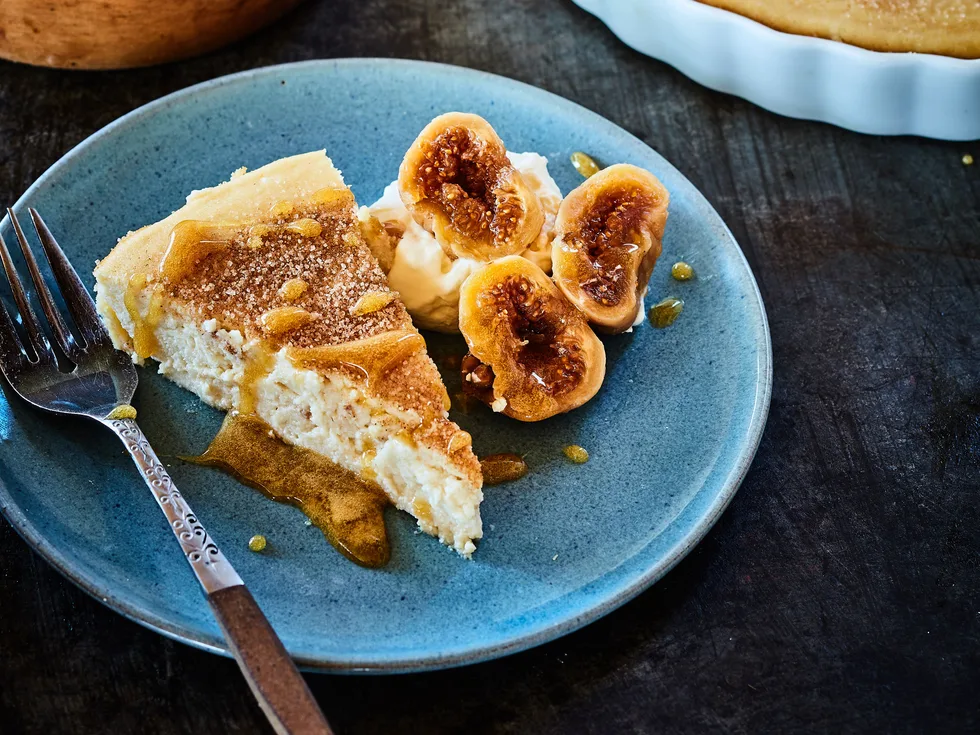 Lemon, honey and ricotta tart