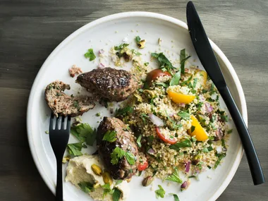 Lamb koftas with tabbouleh