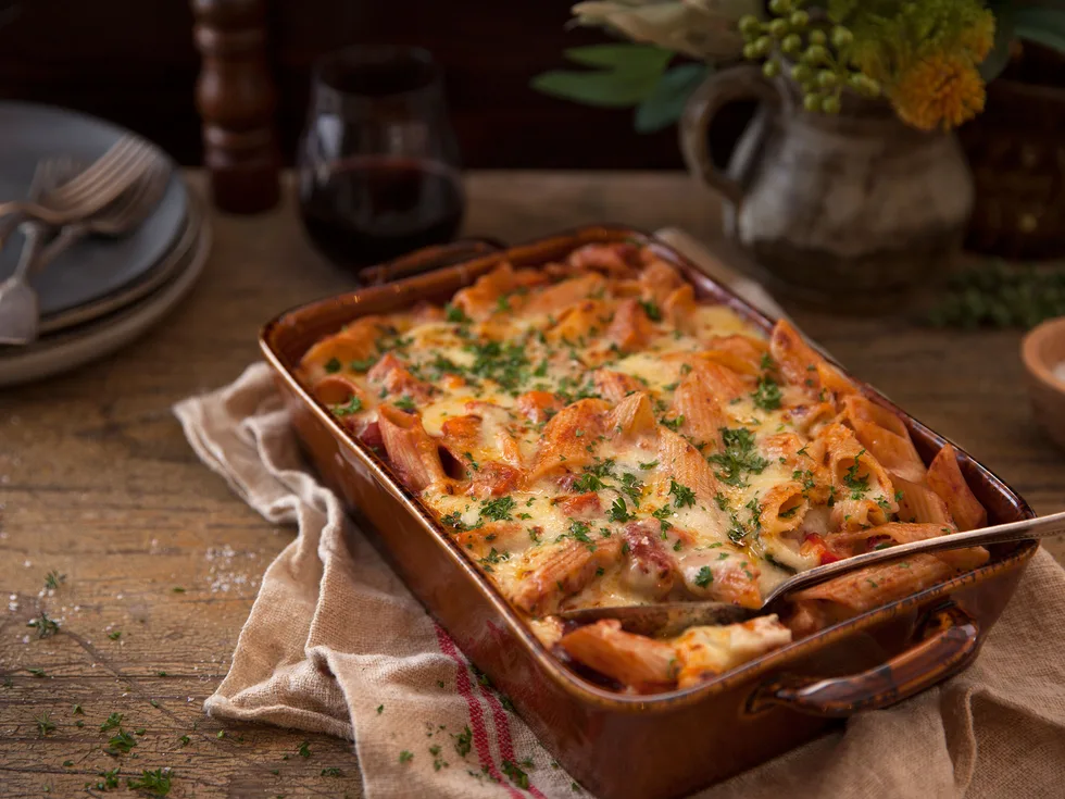 Roasted vegetable pasta bake