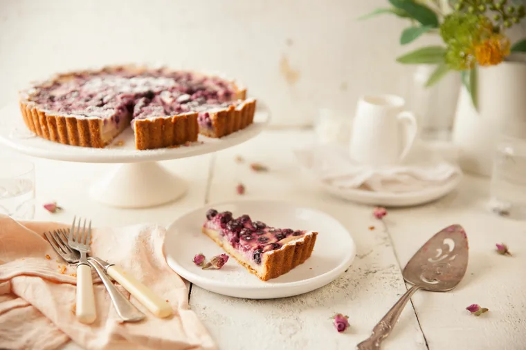 Blueberry yoghurt tart