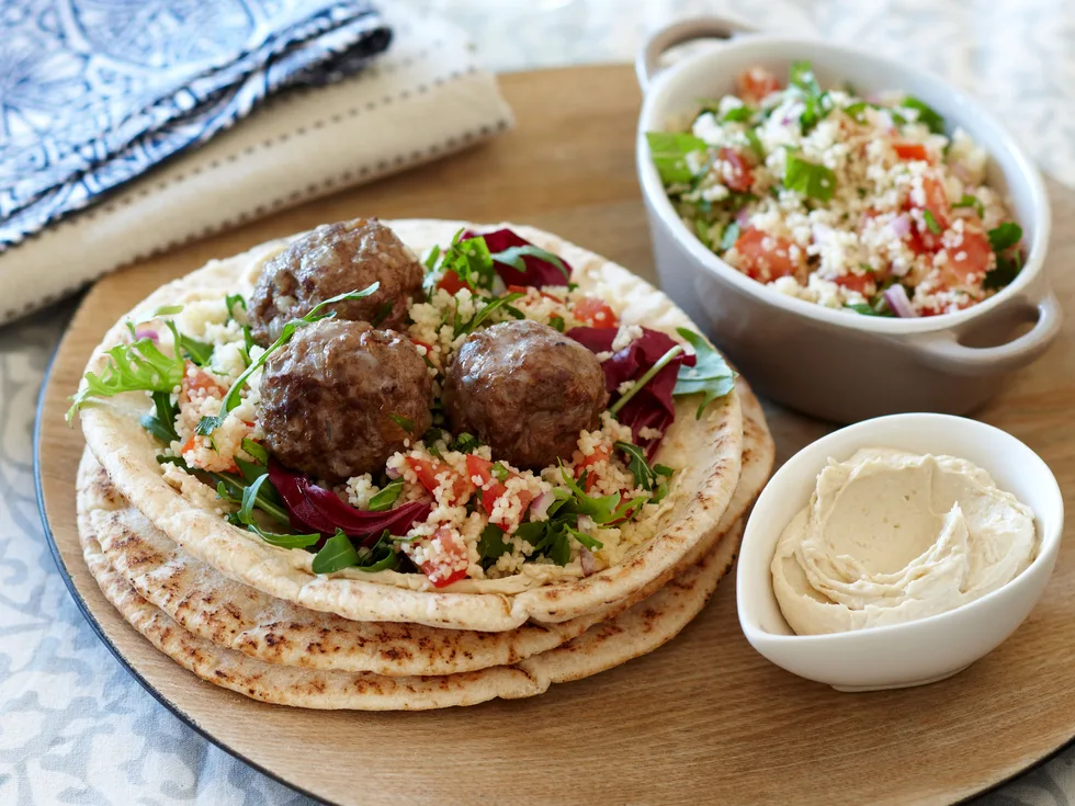 Spiced meatball wraps