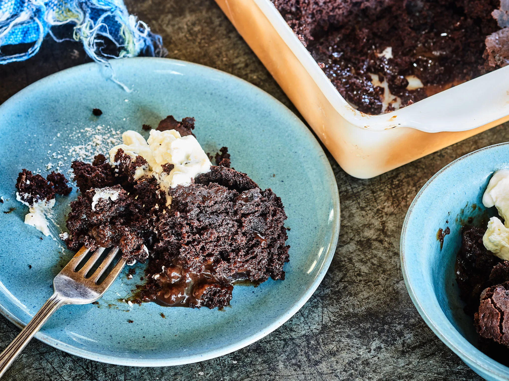 Chocolate espresso pudding with whisky caramel sauce