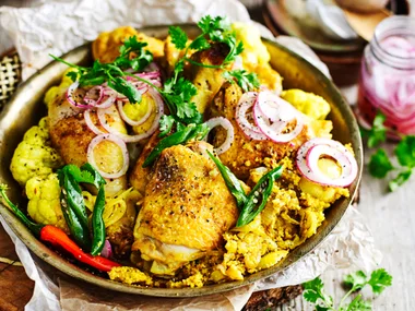 Turmeric yoghurt chicken and cauliflower