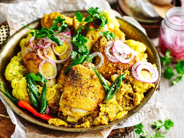 Turmeric yoghurt chicken and cauliflower
