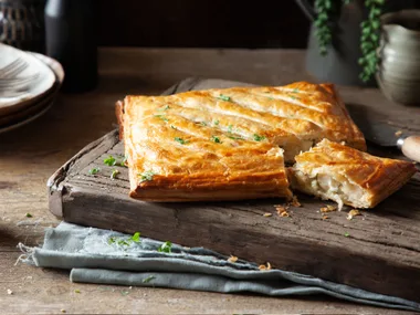 Crispy fish pie with capers