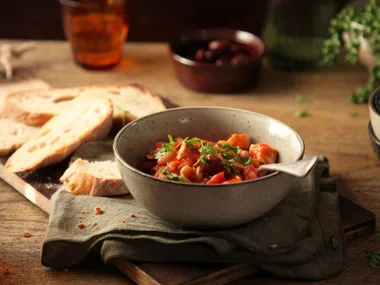 Mediterranean style fish stew with olives