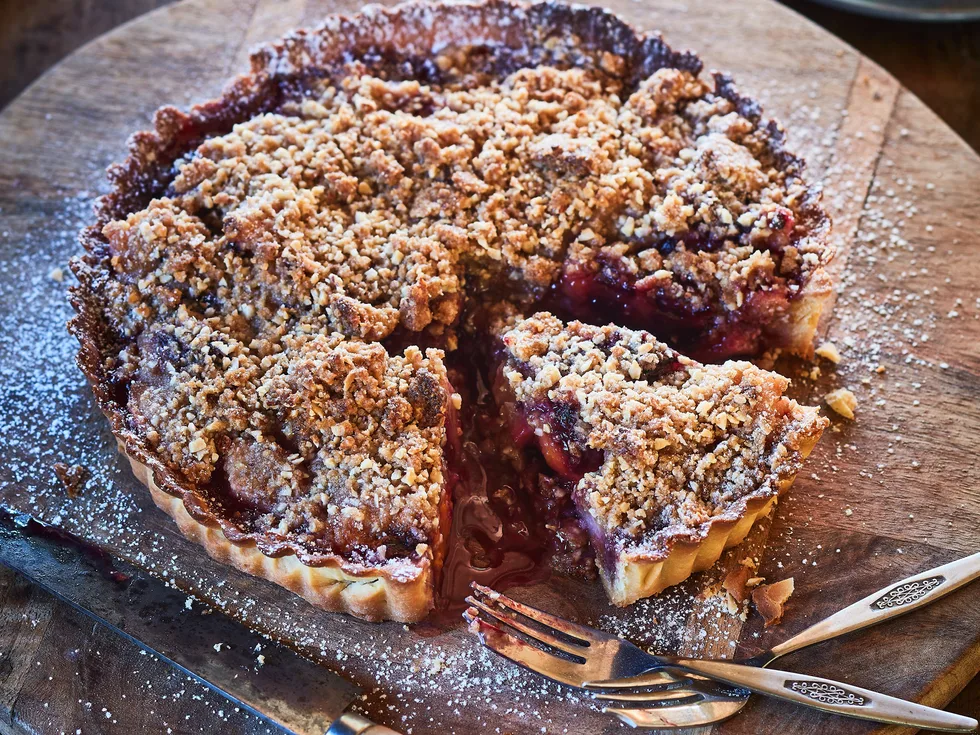 Tamarillo crumble tart