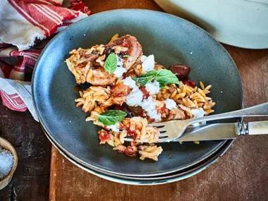 Greek lamb stew with orzo