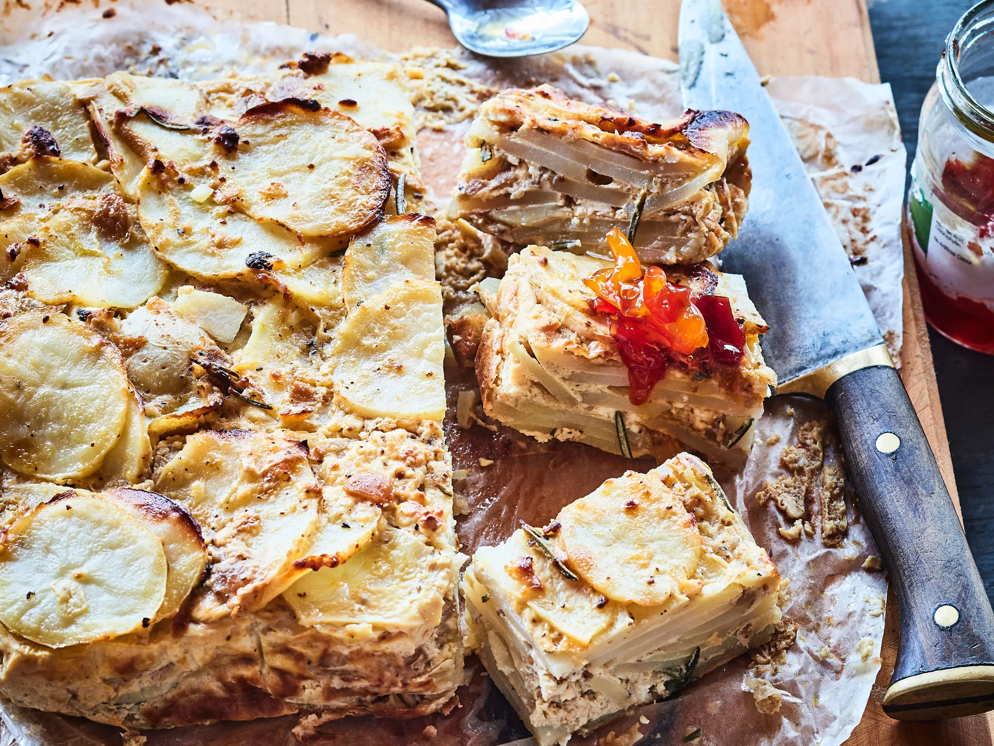 Potato, caramelised onion and feta frittata