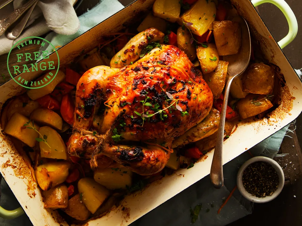 Roast chicken with fennel and orange
